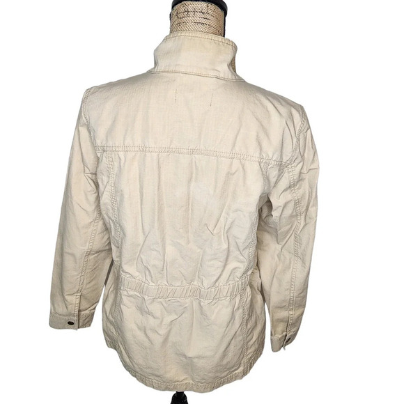 Talbots Womens Cotton Anorak Khaki Jacket Coat Size Medium Beige - Picture 3 of 12